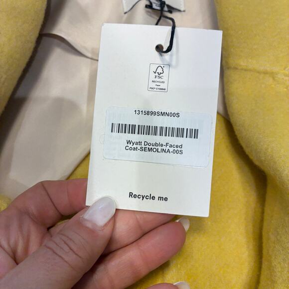 NWT Reformation Wyatt Double Faced Wool Coat Small - Picture 9 of 12